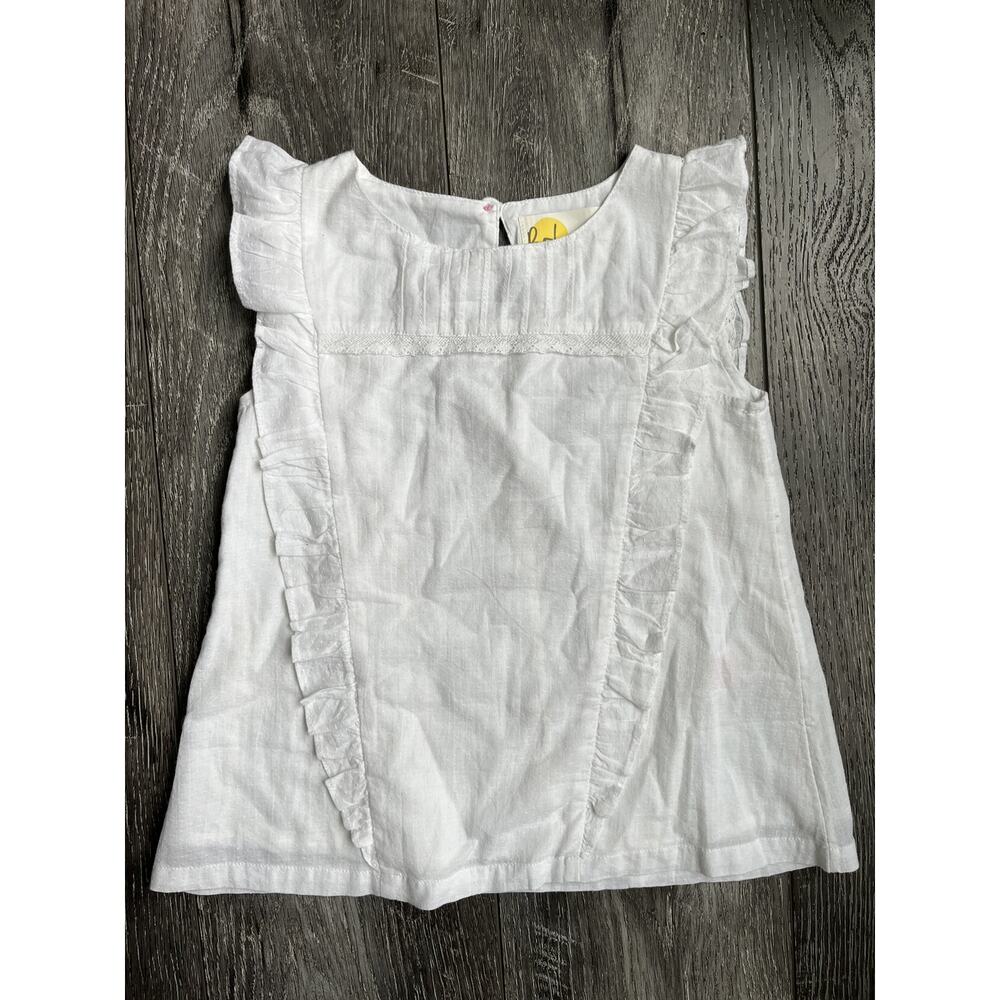 Boden Textured Ruffle Tank White